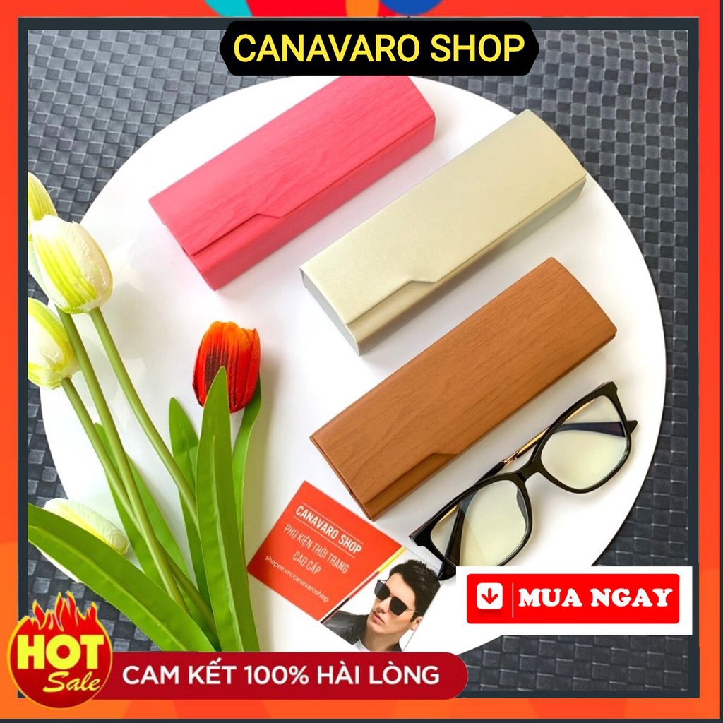 Hộp đựng kính cận cute dễ thương kèm khăn lau thời trang cao cấp chống sốc nhiều màu CANAVARO SHOP CN1014