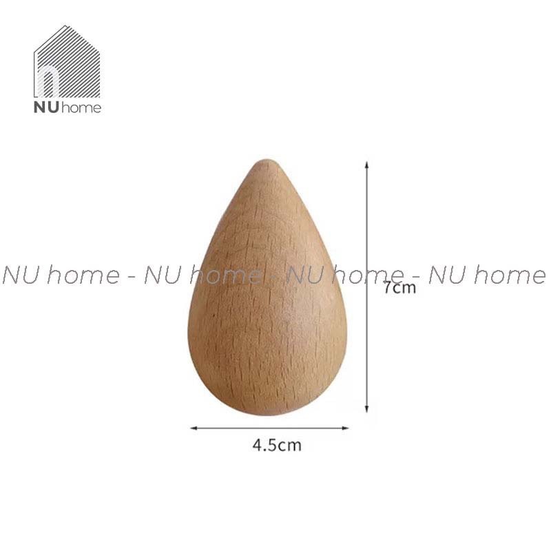 nuhome.vn | Móc gỗ giọt nước – Shibu, móc gỗ treo quần áo mũ nón gắn tường, thiết kế đẹp mắt, ấn tượng và sang trọng