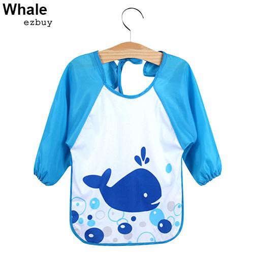 Tạp dề tay dài họa tiết hoạt hình chống nước tiện dụng cho bé