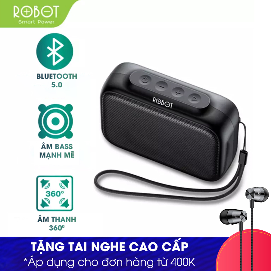 Loa Bluetooth 5.0 ROBOT RB100 Thanh âmcông suất lớn sạc nhanh kết nối nhanh sạc nhanh thời gian sử dụng thiết kế nhỏ gọn