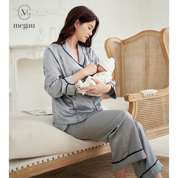 EVA - Set đồ ngủ bầu và sau sinh dài tay thương hiệu MEGAU