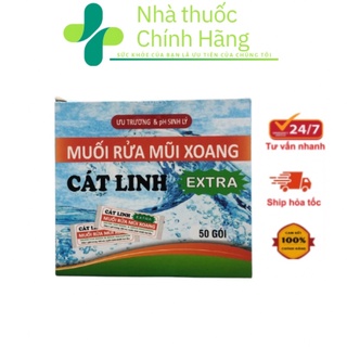 muối rửa mũi xoang Cát Linh extra hộp 50 gói