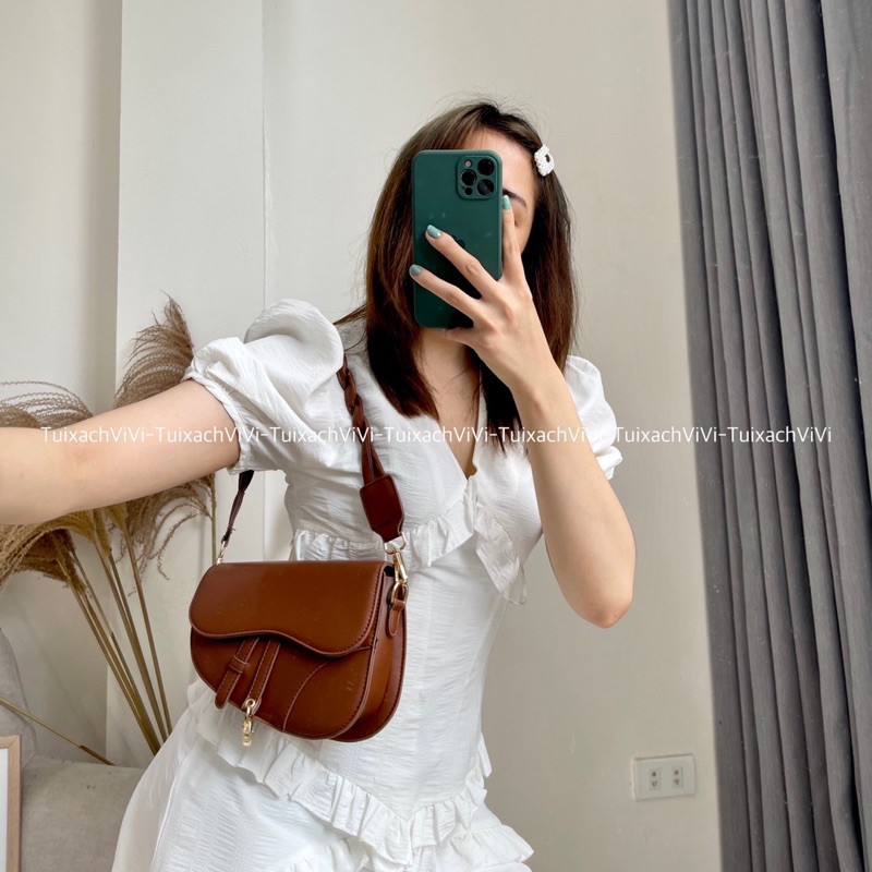 Túi Xách Kiểu Dáng Yên Ngựa ViVi - Túi Kèm 2 Dây Đeo Chéo Dễ Mix Nhiều Loại Style [Clip &amp; Ảnh thật]