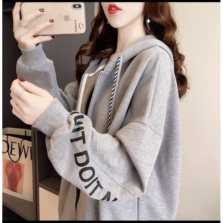 áo khoác hoodie nữ in 2 tay