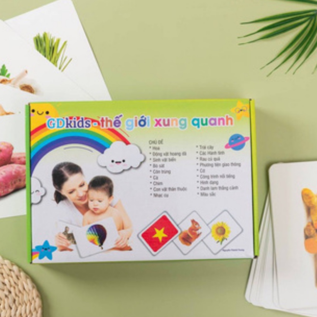 Flashcard glenn doman cho trẻ sơ sinh thẻ thế giới xung quanh chuẩn 300 thẻ chuyên sâu Shop Bố Su
