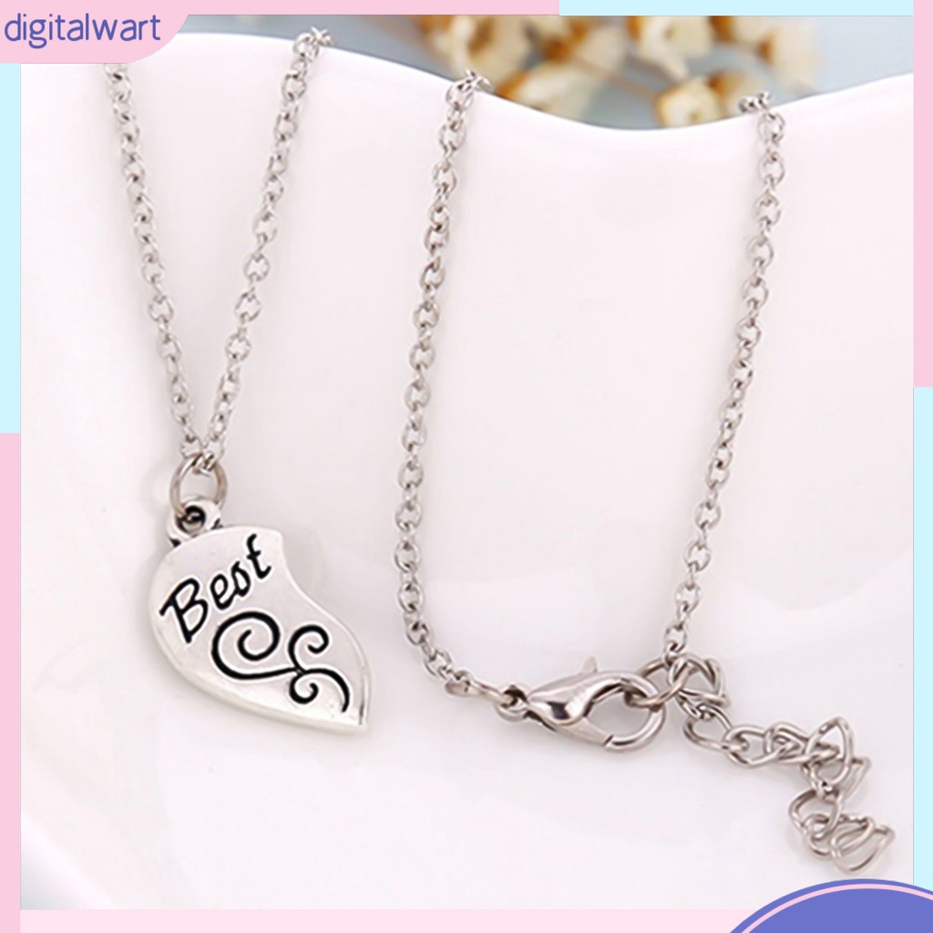 Set 2 Dây Chuyền Ghép Hình Trái Tim Khắc Chữ Sáng Tạo Dành Cho Các Bạn Thân