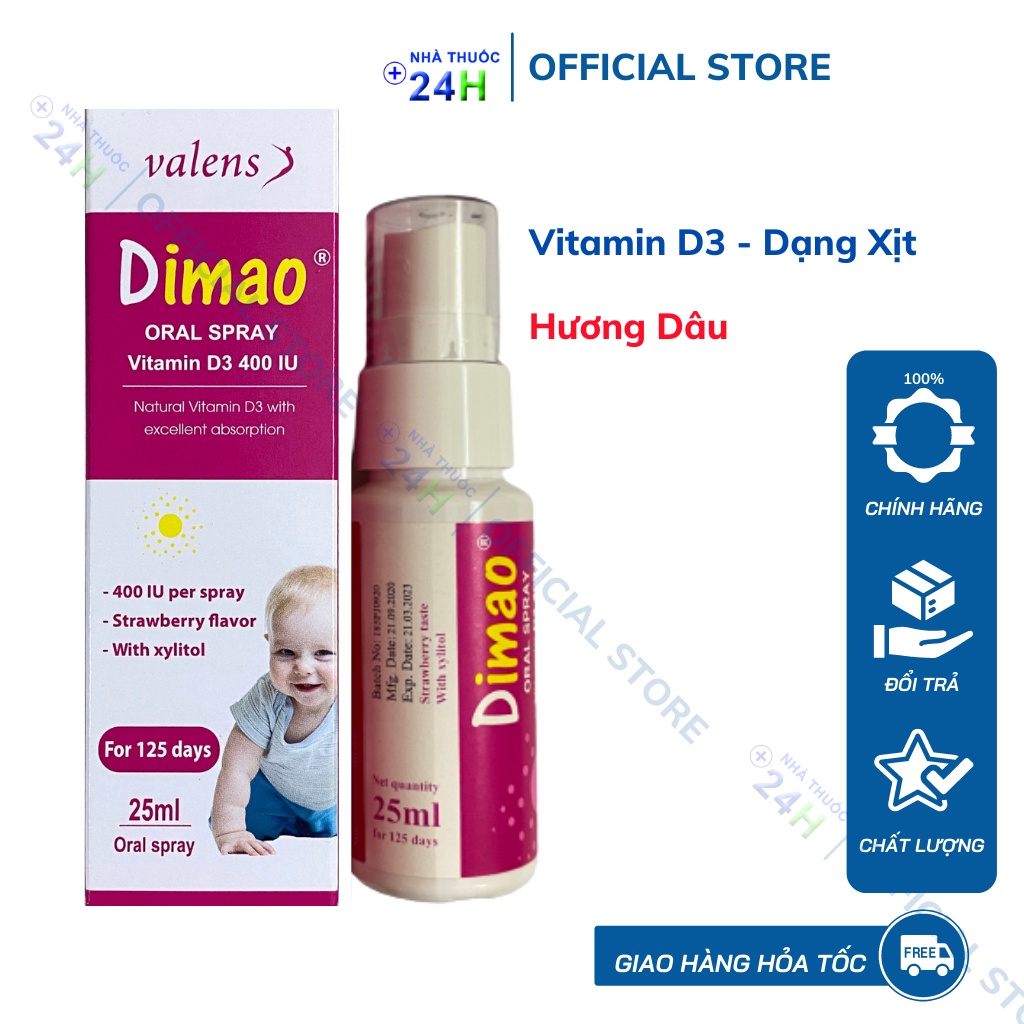 Chính Hãng + Tặng Quà Dimao - Vitamin D3 400UI dạng xịt - Tăng Cường Hấp thumbnail