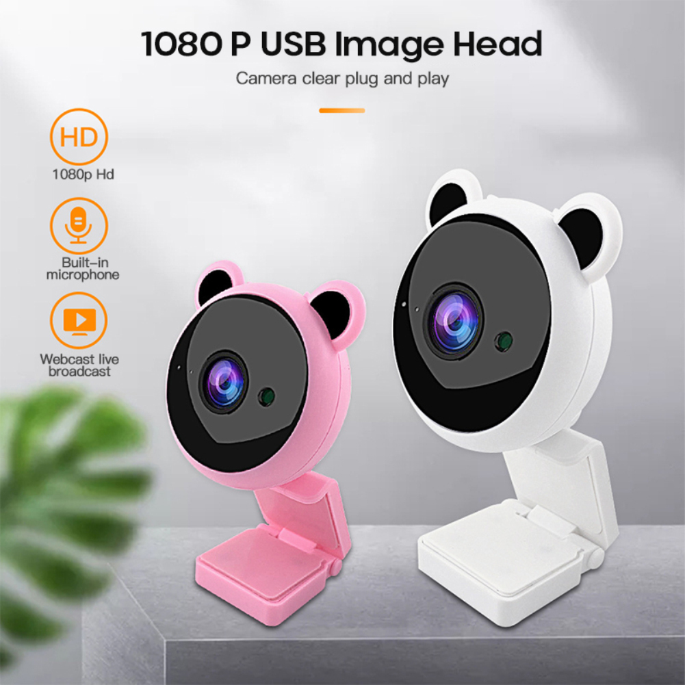 Camera Hình Gấu Trúc 1080p Hd Tích Hợp Micro Dùng Cho Giảng Dạy / Phát Trực Tuyến