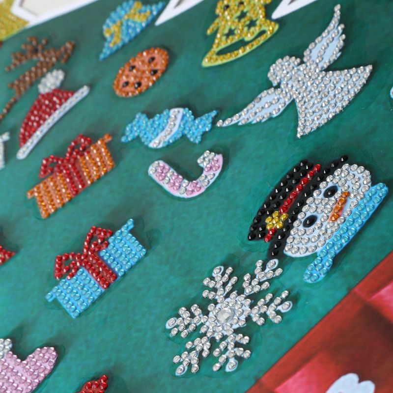 Bộ Tranh Đính Đá DIY Hình Cây Thông Giáng Sinh Để Trang Trí Nhà