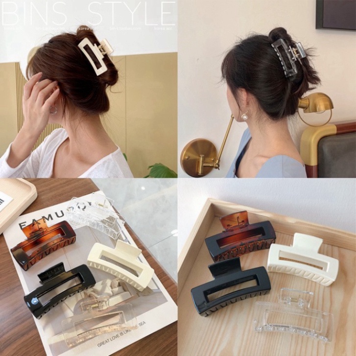 Kẹp tóc càng cua Hàn Quốc nữ đẹp hottrend nhám cỡ size lớn iLita cặp búi tóc dễ thương cào 10 răng, 14 răng