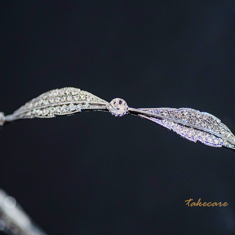 Cài Tóc Hình Chiếc Lá Đính Đá Lấp Lánh Cho Cô Dâu