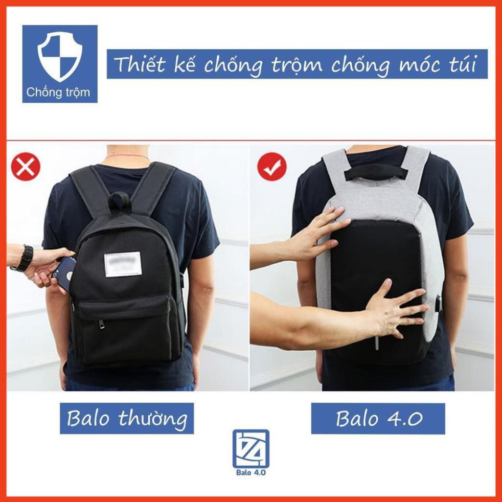 🎒 Balo TLG 🎒 Balo nam nữ chống trộm có cổng sạc Điện Thoại, chống nước, siêu Nhẹ 208200 [SKM]