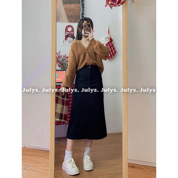 Áo cardigan lửng cổ V 4 khuy (ảnh thật shop chụp kèm video)