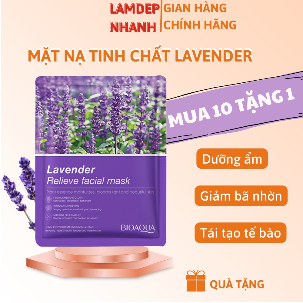 Mặt Nạ Dưỡng Da BIOAQUA tinh chất LAVENDER - dưỡng ẩm, giảm bã nhờn, tái tạo tế bào - mask nội địa Trung