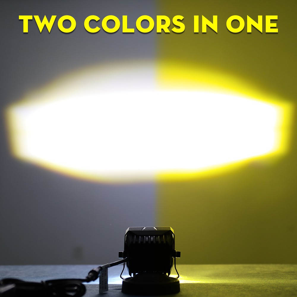 UNI-SHINE 12D 3 inch 100W Đèn pha xe máy Led 2PCS 6000K 3000K Đèn sương mù làm việc LED 12000LM cho xe máy ATV Xe tải ô tô 12V 24V