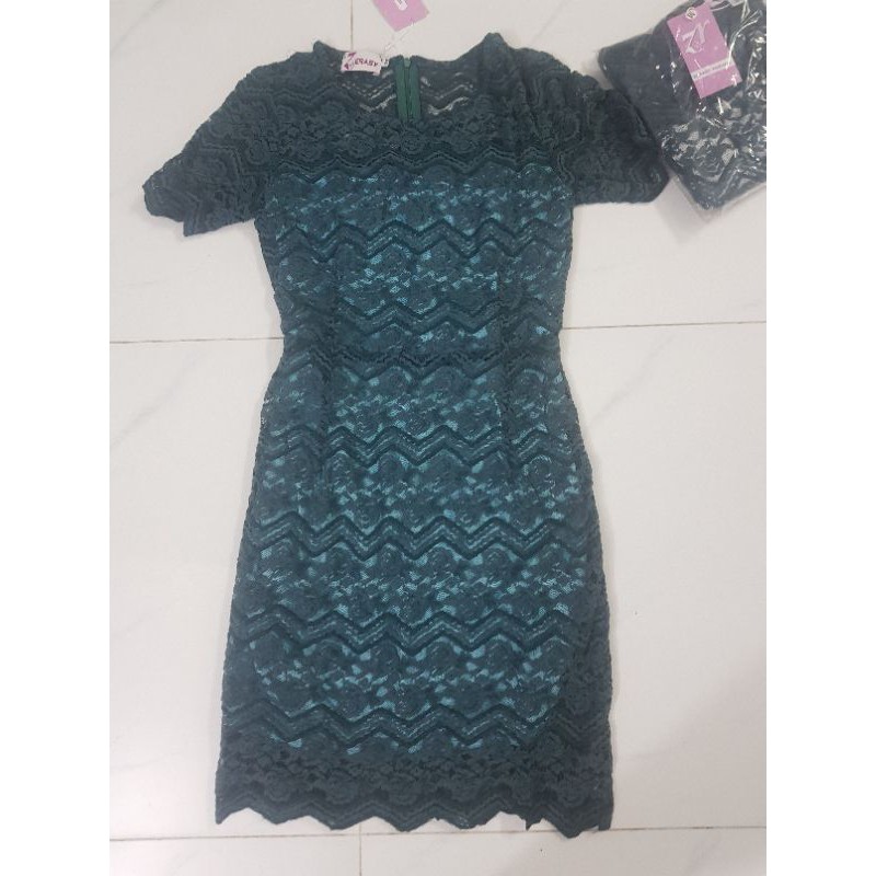 ZERASY - Đầm body ren tay ngắn xanh cổ vịt ZERASY FASHION - 176-Xanh cổ vịt | BigBuy360 - bigbuy360.vn