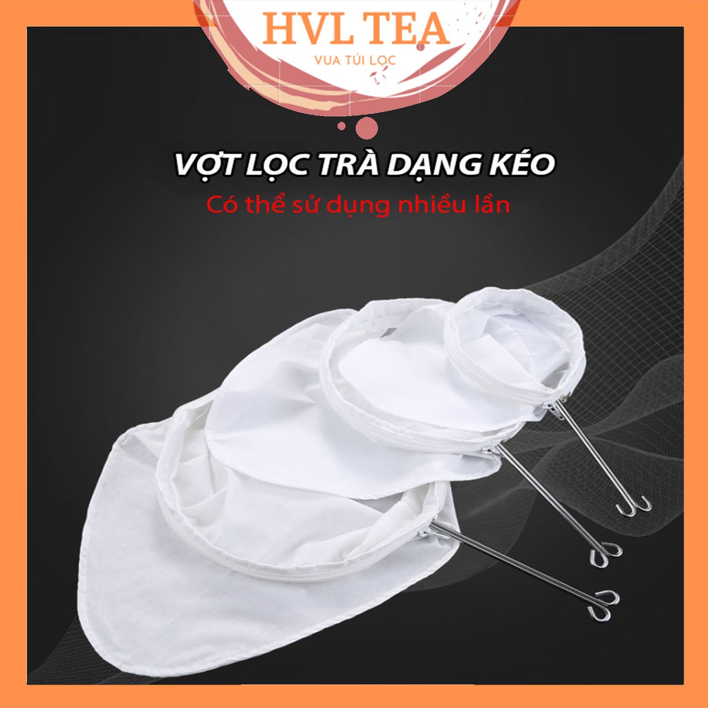 Vợt lọc trà vải, quai inox, nhiều kích thước, vợt lọc màu cà phê, HVL TEA