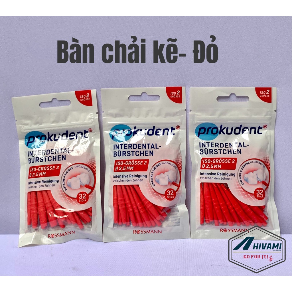 Bàn chải kẽ răng xanh + đỏ