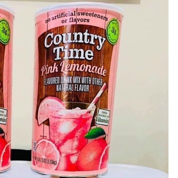 DATE 1.2023 Bột Pha Nước Chanh Đào Country Time Drink Mix Pink Lemonade