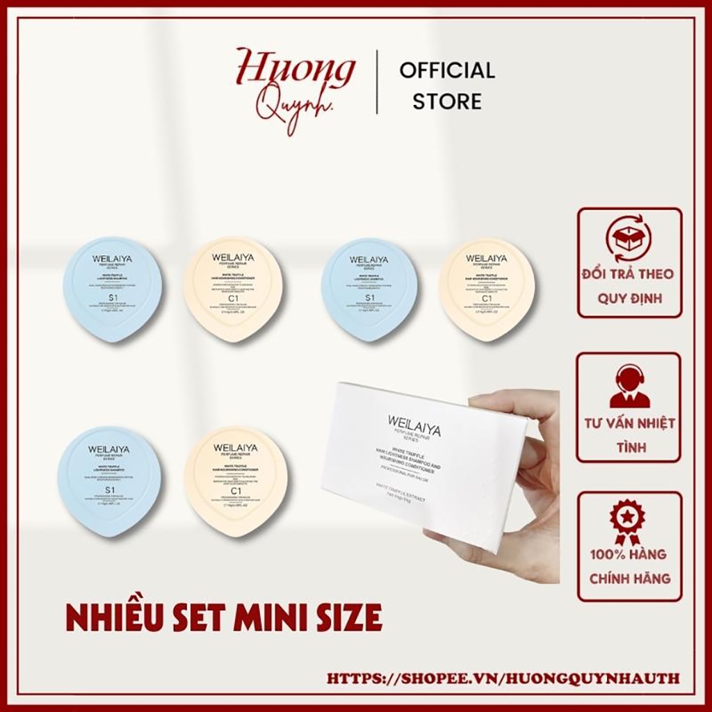 Nhiều set mini size dầu gội nấm truffle WEILAIYA phục hồi đa tầng