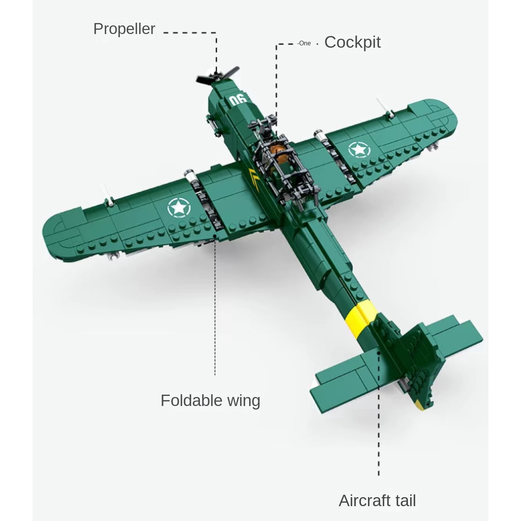Bộ 502 Mô Hình Lắp Ráp Máy Bay Chiến Đấu MOC WW2 Junkers JU-87 Bomber Stuka Lego