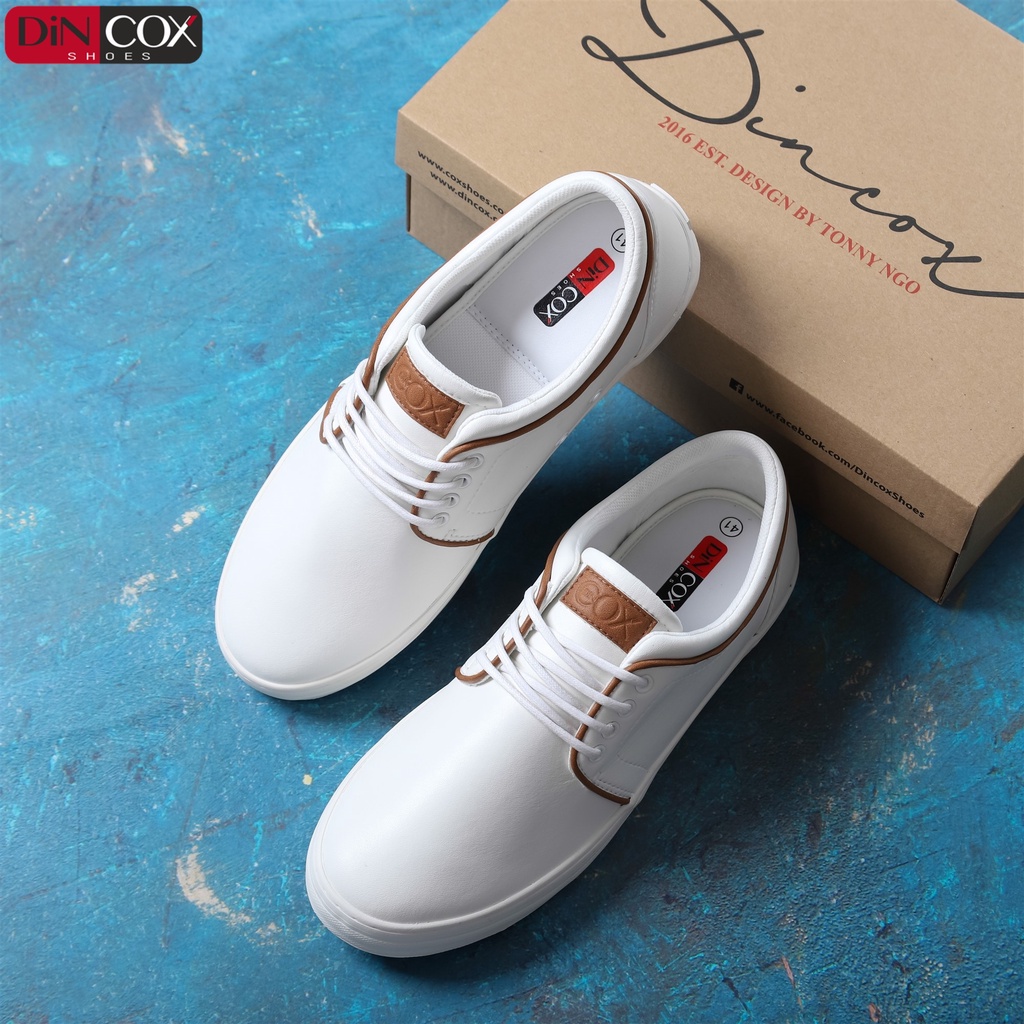 Giày Sneaker Da Nam DINCOX C03 Khí Chất Lịch Thiệp White