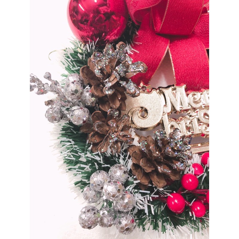 Vòng nguyệt quế trang trí Noel phi 25cm - HN3
