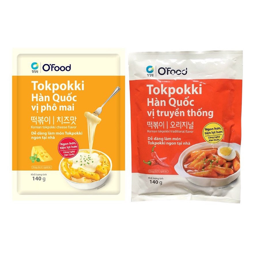 Bánh gạo Tokpokki Hàn Quốc O'food các vị truyền thống, phô mai, Chua ngọt, tương đen | BigBuy360 - bigbuy360.vn