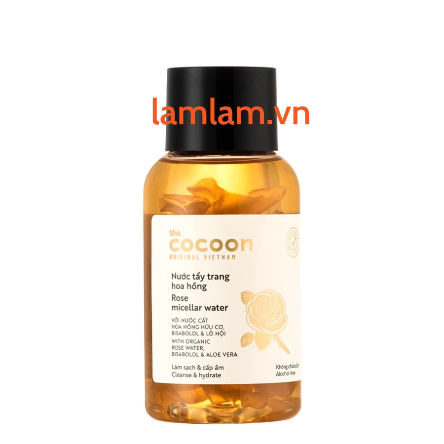 Nước tẩy trang hoa hồng cocoon 140ml thuần chay sạch da cấp ẩm và làm dịu