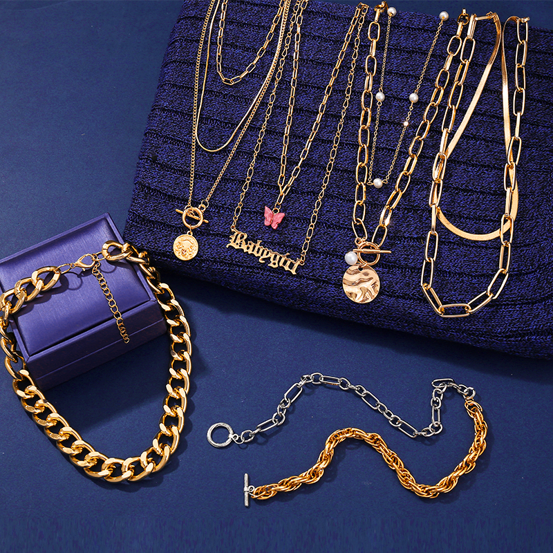 Vòng cổ nhiều lớp mặt dây nhiều kiểu dáng thời trang retro cho nữ