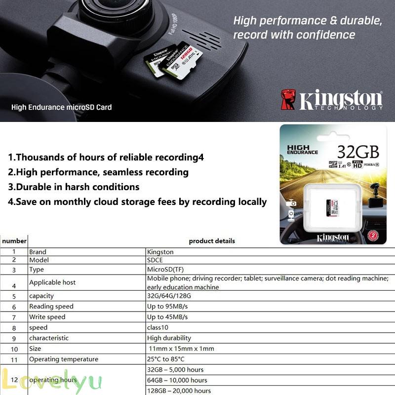 Thẻ nhớ Kingston 100% Class10 64GB 32GB 128GB TF Class 10 chất lượng cao