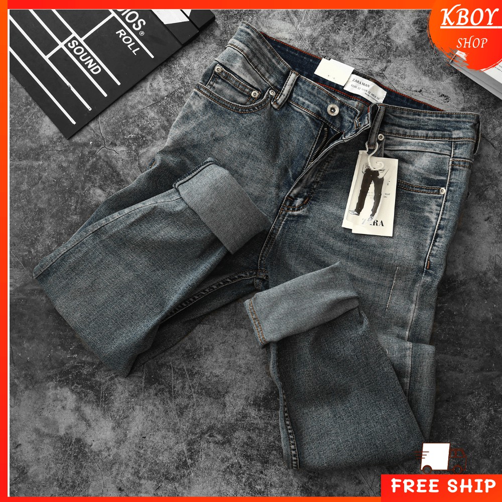 Quần jean nam trơn KBOY SHOP quần bò  form trẻ trung ,chất bò cao cấp vải mềm mịn hợp dáng với 3 màu bassic - QJ29