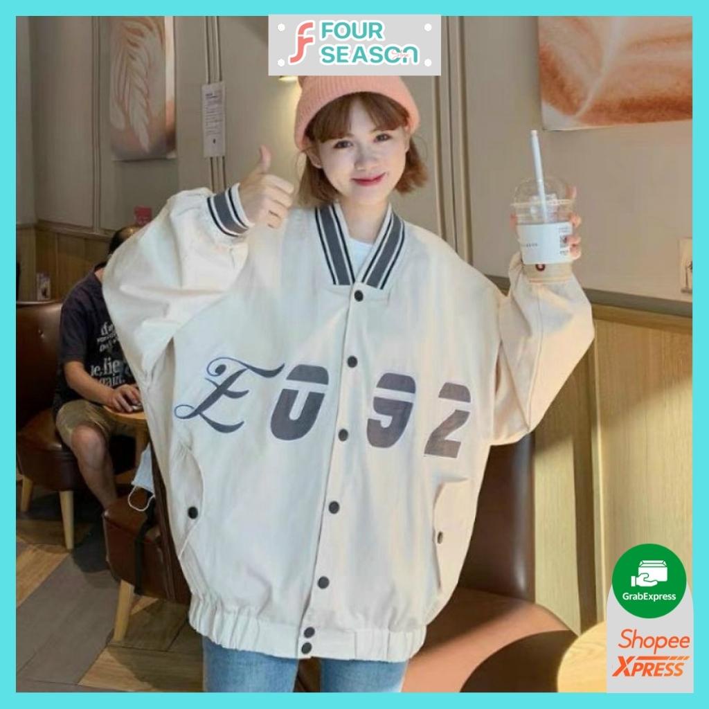 Áo khoác dù nữ bomber bóng chày form rộng unisex L092 4S AKD16 phong cách Hàn Quốc street style năng động