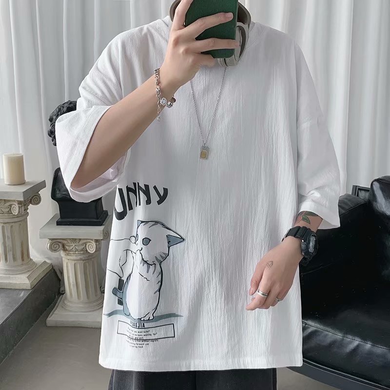 Áo thun form rộng phong cách Nhật Bản năng động trẻ trung cho nam size M-8Xl