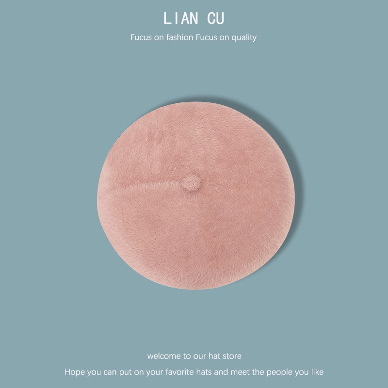 Mũ Beret Lông Cừu Màu Sắc Thời Trang Thu Đông Hàn Quốc Cho Nữ