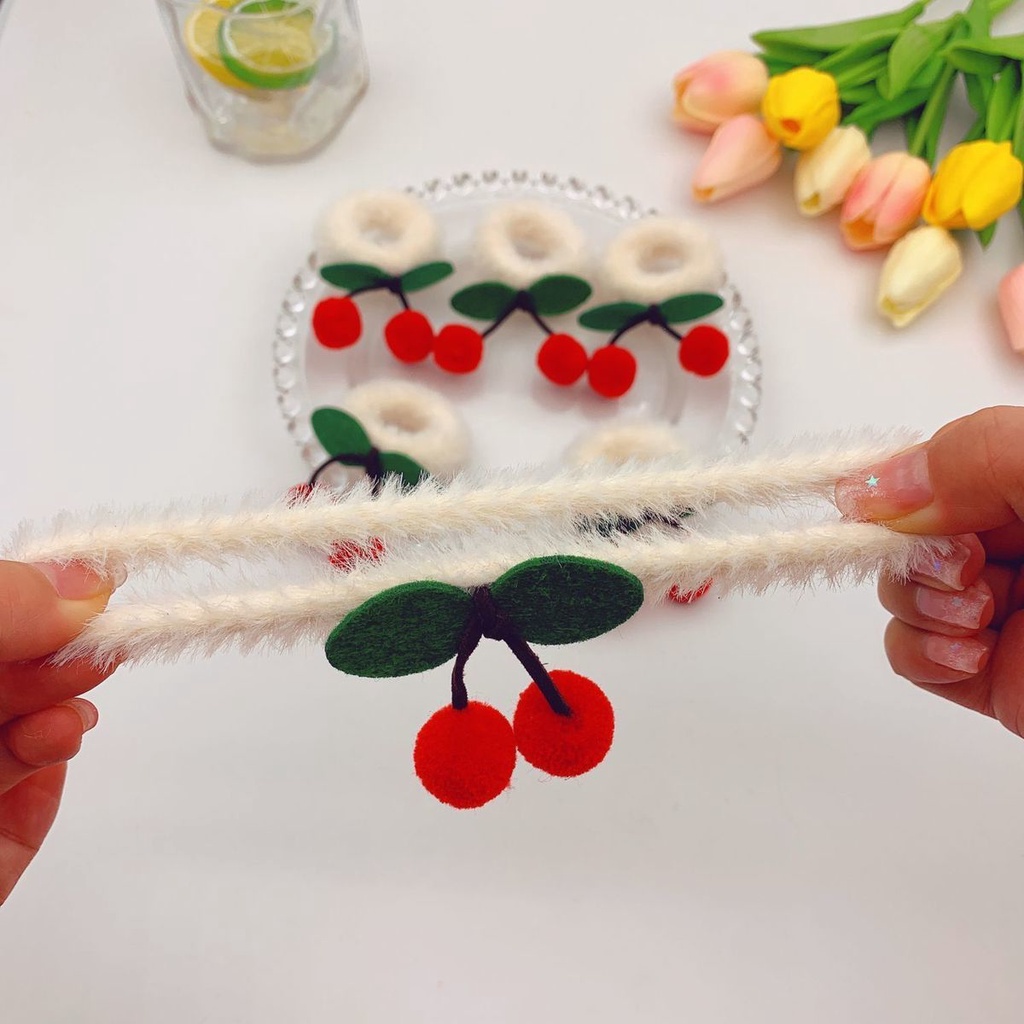 Cột tóc cherrey bông trắng nhỏ S66