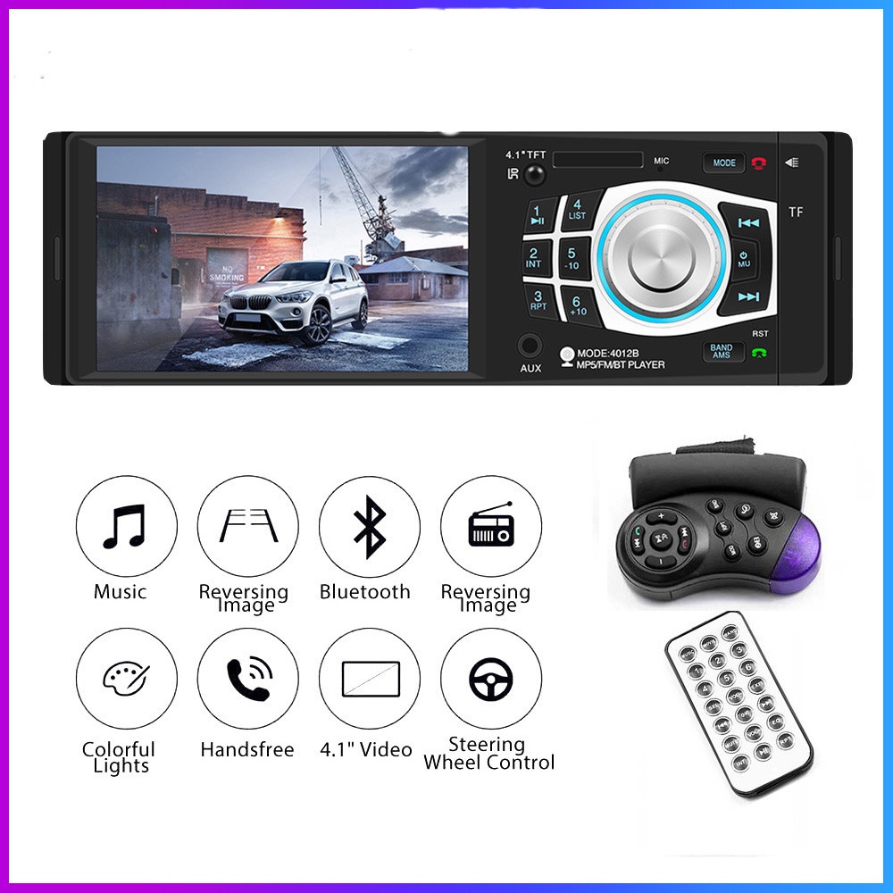 Màn hình ô tô cảm ứng Máy Nghe Nhạc MP5 1 Din 4.1 Có Màn Hình Lcd Sạc Nhanh Kết Nối Bluetooth Chuyên Dụng Cho Xe Hơi Loa ô tô
