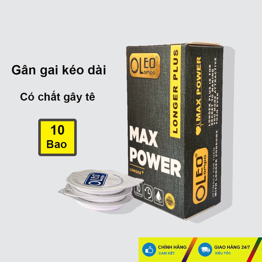 Bao cao su su Oleo Extra Lubricant gân gai, có chất gây tê kéo dài, hương thơm, nominal width 52mm, 12 bao