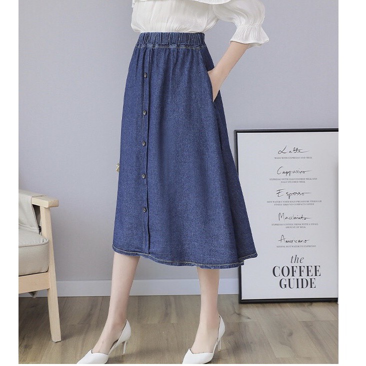 CHÂN VÁY DENIM CHỮ A