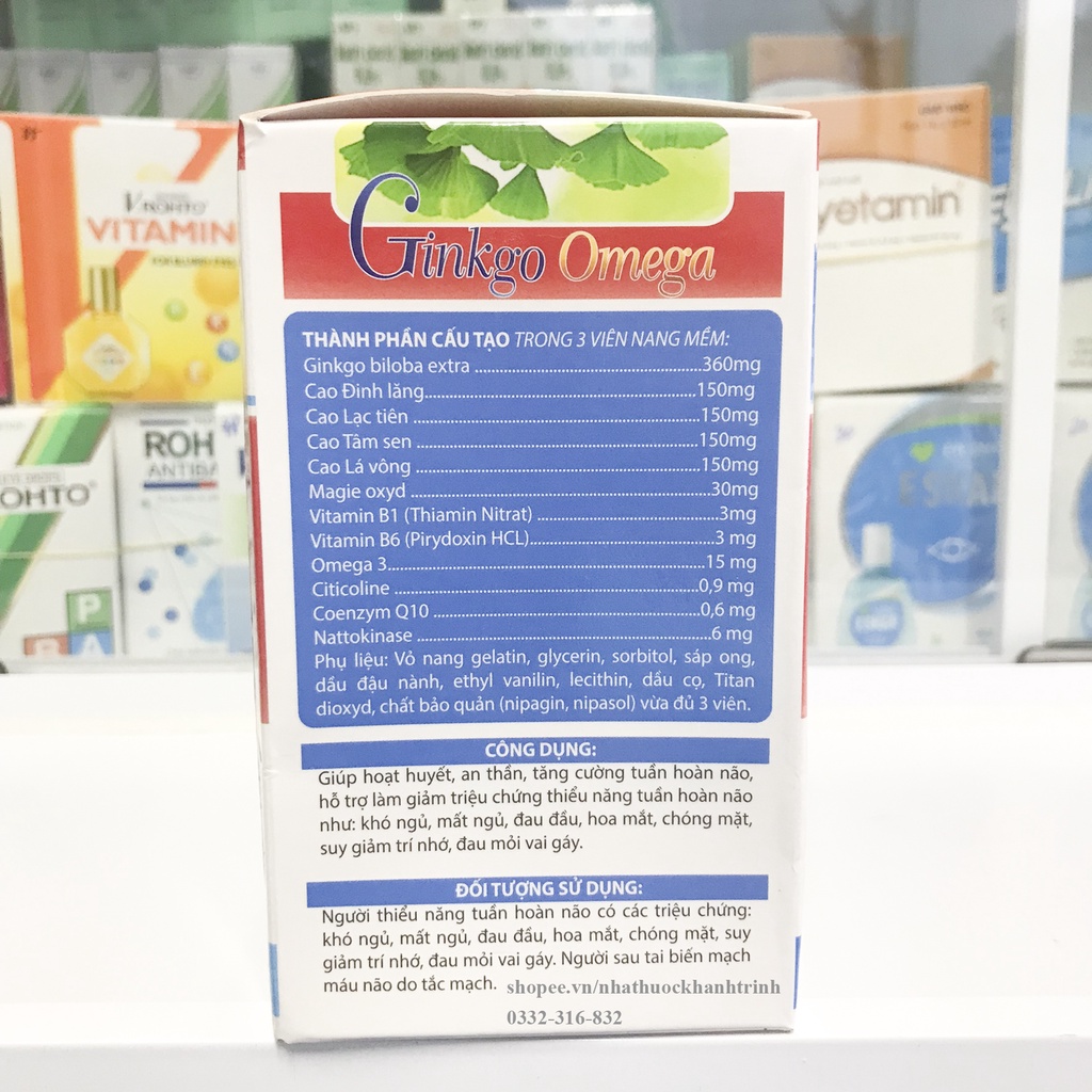 Viên uống bổ não GINKGO BILOBA - tăng cường tuần hoàn máu não