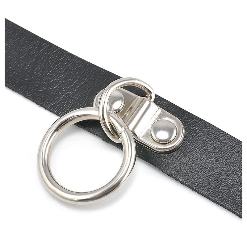 Vòng Cổ Choker Chất Liệu Da Màu Đen Phong Cách Gothic Cổ Điển