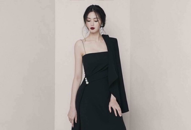 Nancy Dress - Đầm ngang cúp ngực tà chéo