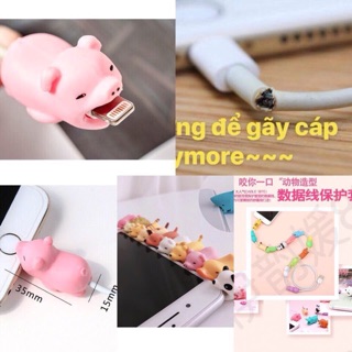 Nút bảo vệ đầu sạc hình thú/ Thú cắn cáp/ thú bảo vệ đầu dây sạc, tai nghe