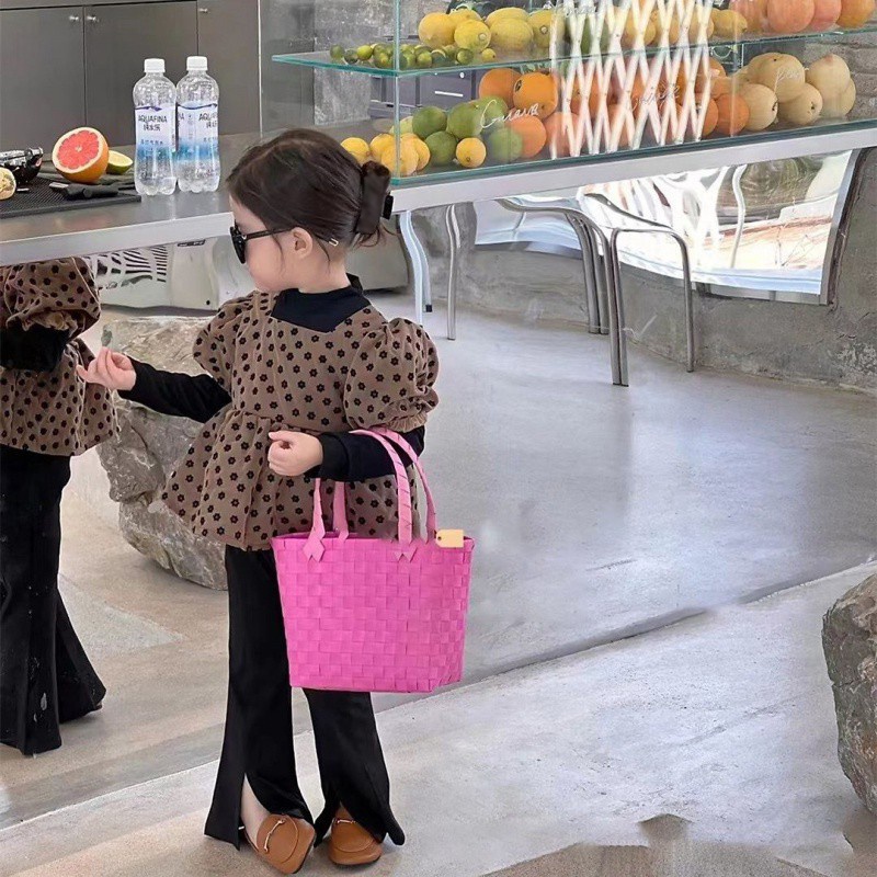 Bộ Áo Hoa Nhỏ + Quần Dài Thời Trang Hàn Quốc Cho Bé Gái