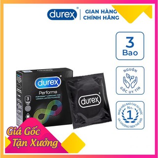 Bao cao su durex perfoma ⚡ deal hot ⚡ kéo dài thời gian quan hệ hộp 3 chiếc