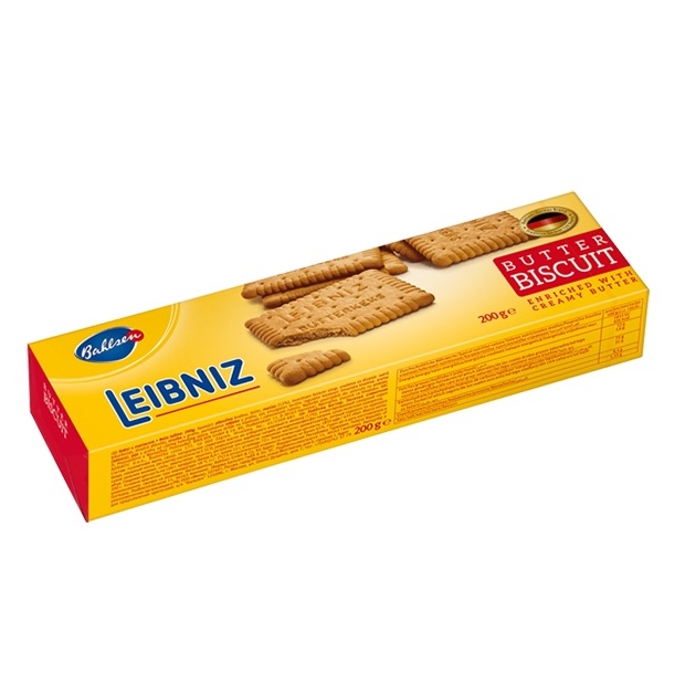 3 Gói bánh qui bơ Leibniz Đức 200g bơ tự nhiên và dầu hướng dương, bánh thơm giòn tan