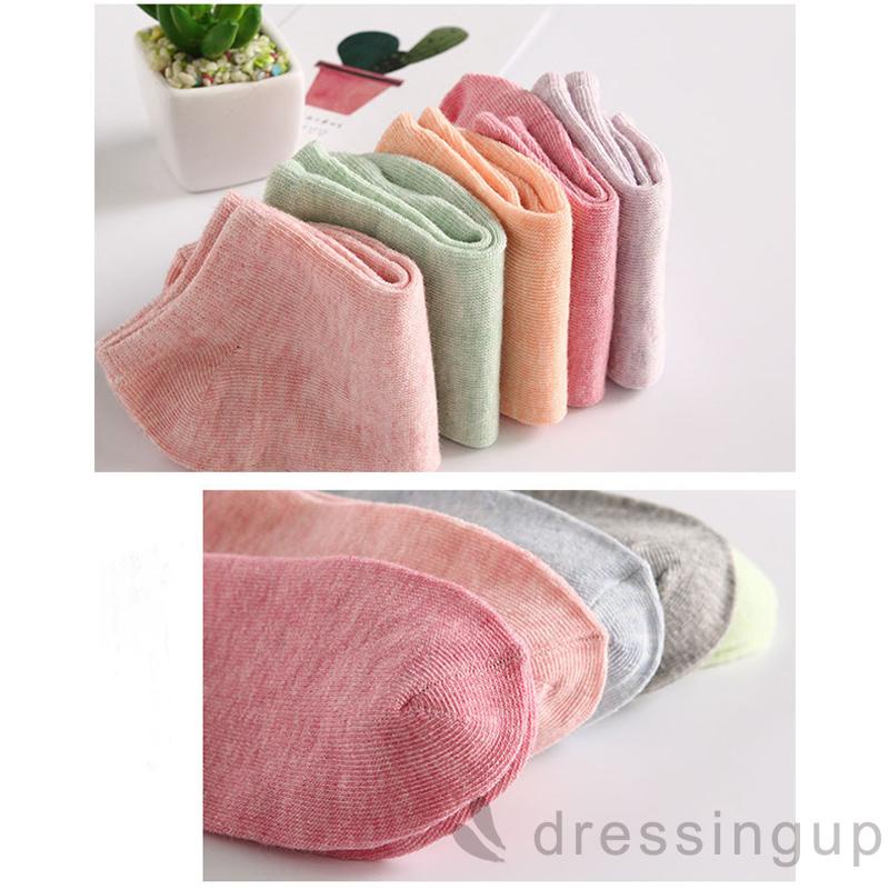 Vớ cotton cổ thấp co giãn màu sắc đơn giản 5 màu lựa chọn cho nữ