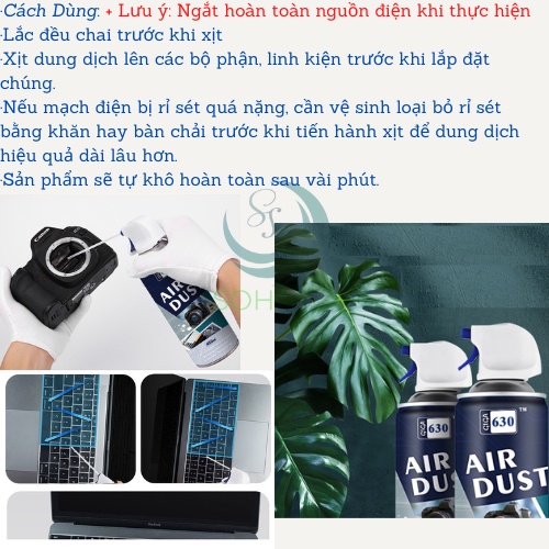 Chai xịt vệ sinh máy ảnh, bàn phím, bo mạch máy tính 450ML- Bình xịt khí nén đa năng dùng cho máy quay, ống kính...