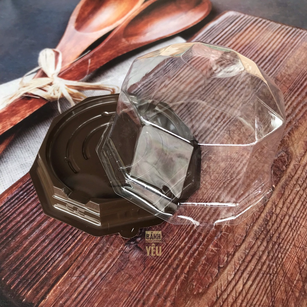 Bộ 10 Hộp Nhựa Kim Cương Đế Đen FG95-62/ Hộp bát giác đế đen tròn