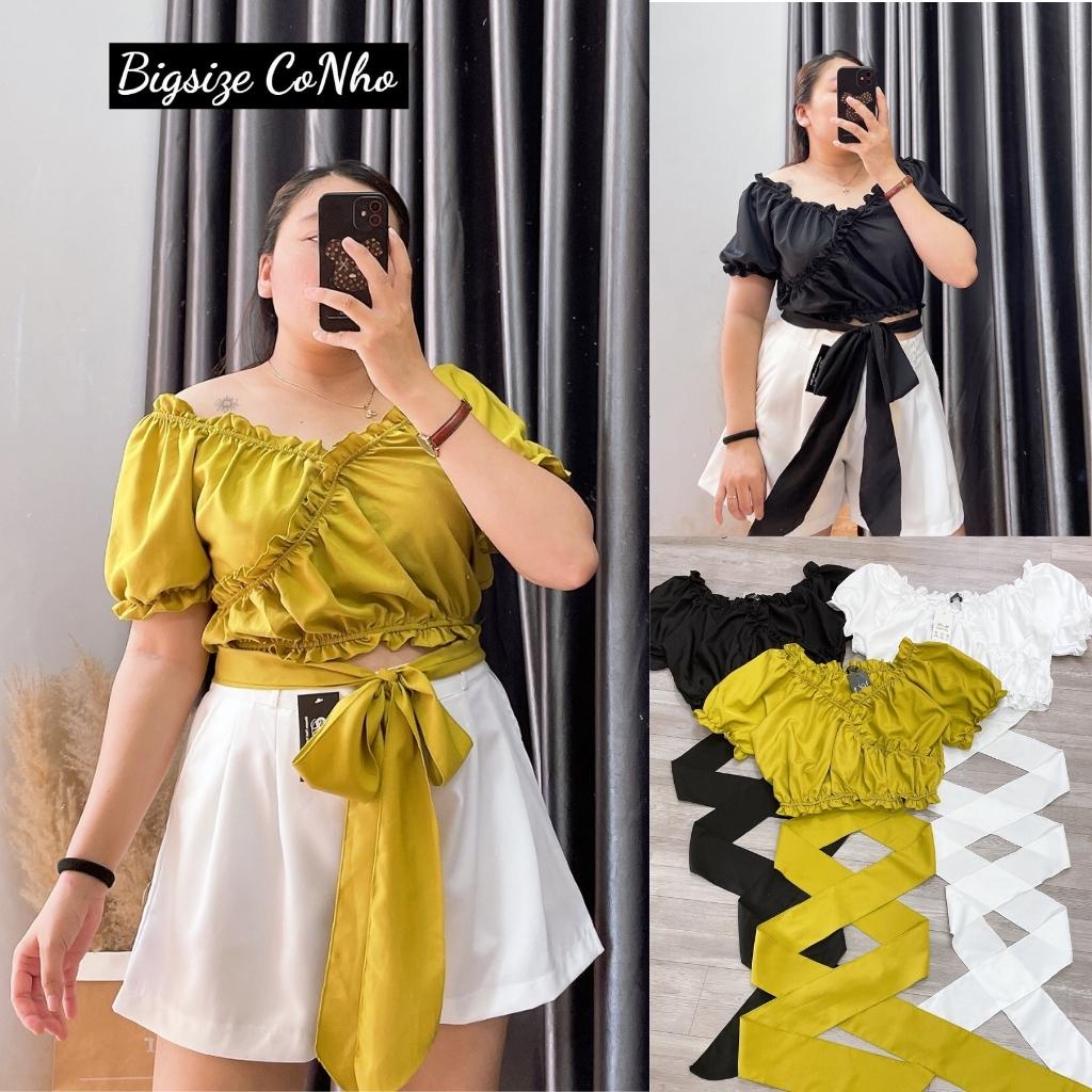 Áo Kiểu Bigsize nữ Tay Phồng Cột Nơ cách điệu phía trước AT11